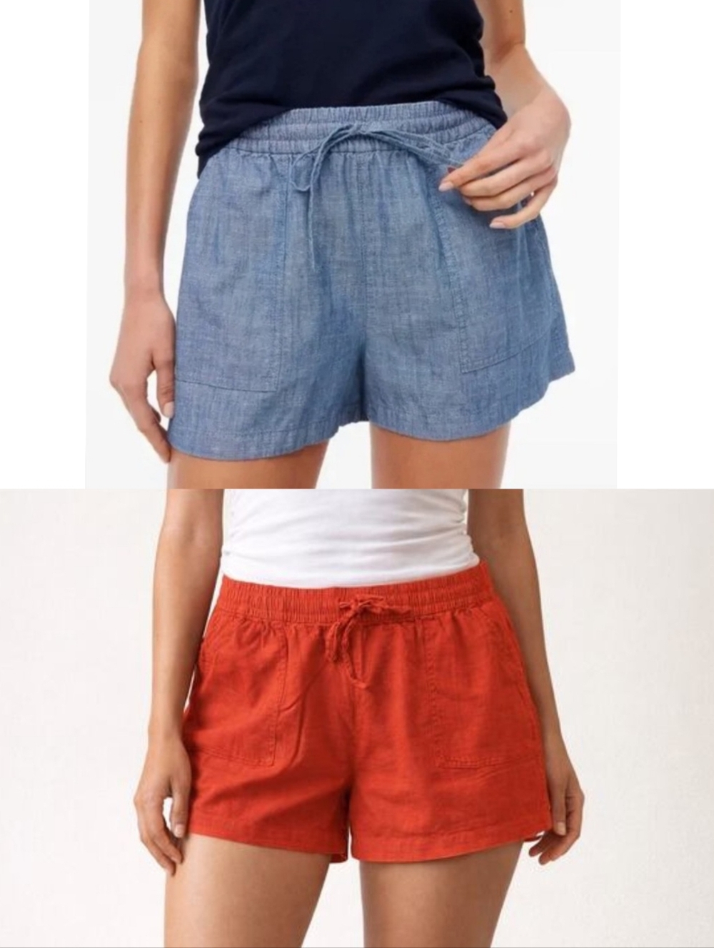 J. Crew Linen Blend Summer Drawstring Shorts Set of 2